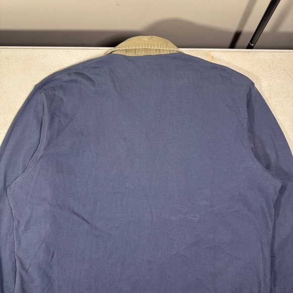 Polo Ralph Lauren Mens Large Blue Long Sleeve Rugby Shirt Vintage Pink Pony Logo - Picture 10 of 12